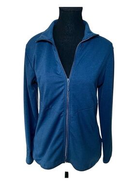 Woolrich Women's Casual Navy Blue Full-Zip Sweater Jacket, Excellent Condition